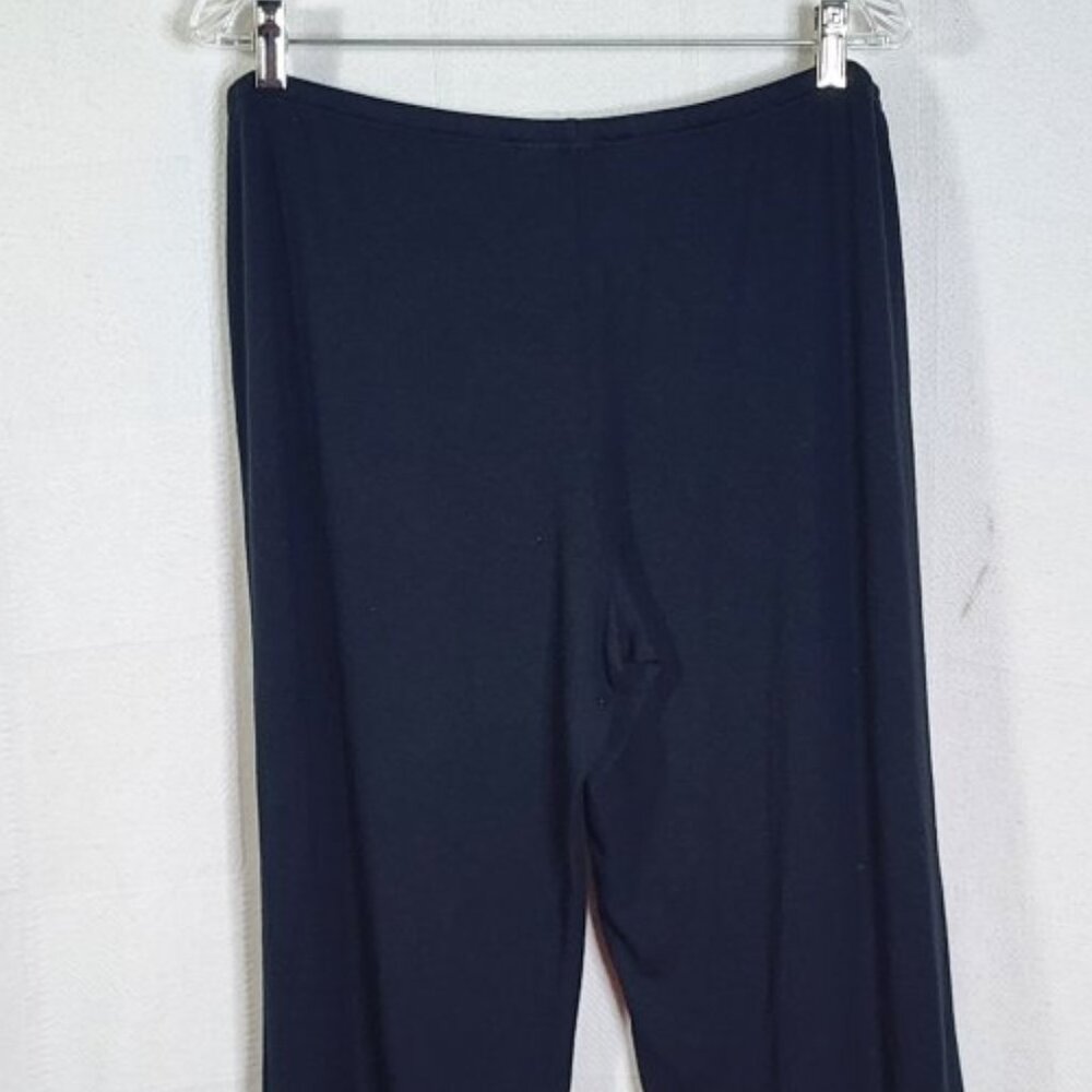 Adonna Black Modal Span Lace Hem Silk Adjustable Tie Waist Pajama Pants Size L - Picture 10 of 16